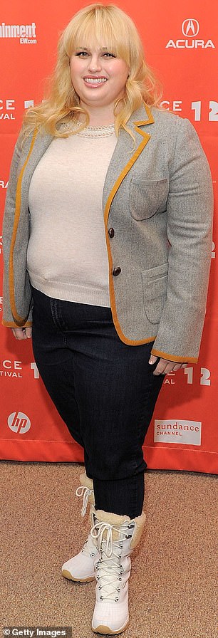 Then: Rebel is pictured at the 2012 Sundance Film Festival