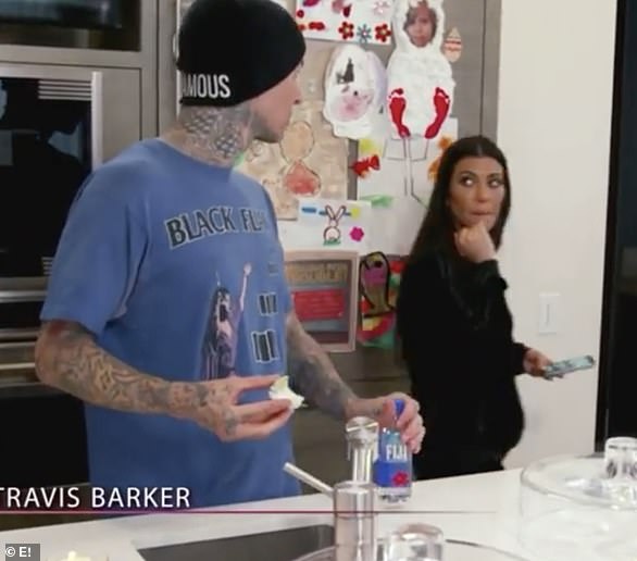A look of love?  Travis appeared in an old episode of Keeping Up with the Kardashians