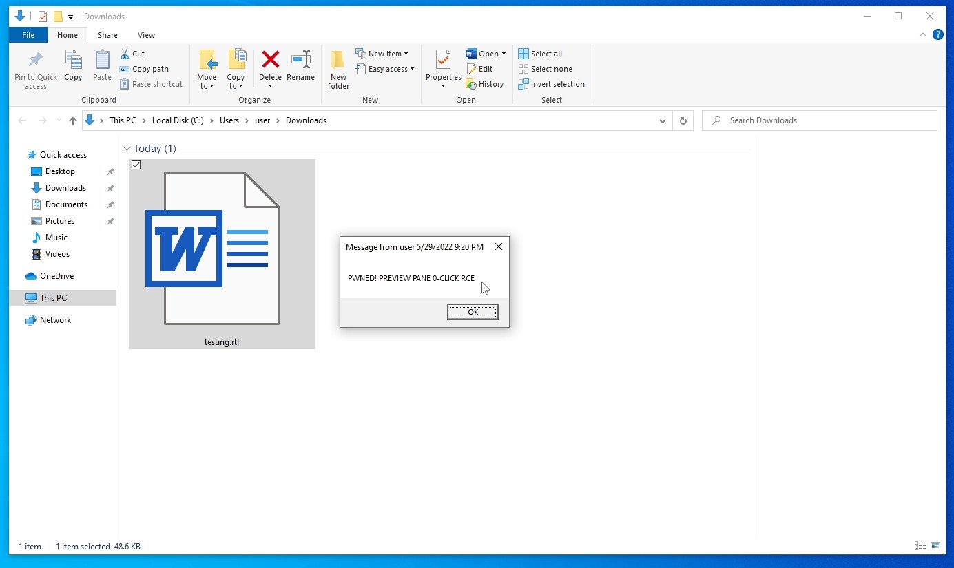 Follina zero-click exploit in Microsoft Office