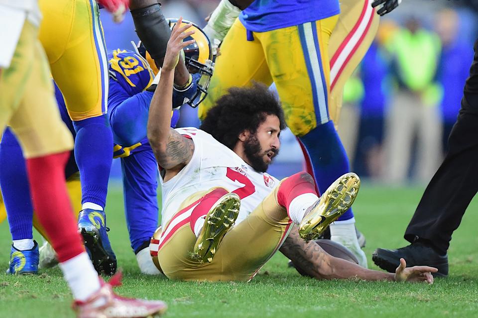 Colin Kaepernick hasn't been an effective quarterback in his last few NFL seasons, so there's still a lot of skepticism about his abilities.  But his wish should no longer be questioned.  (Photo by Harry How/Getty Images)