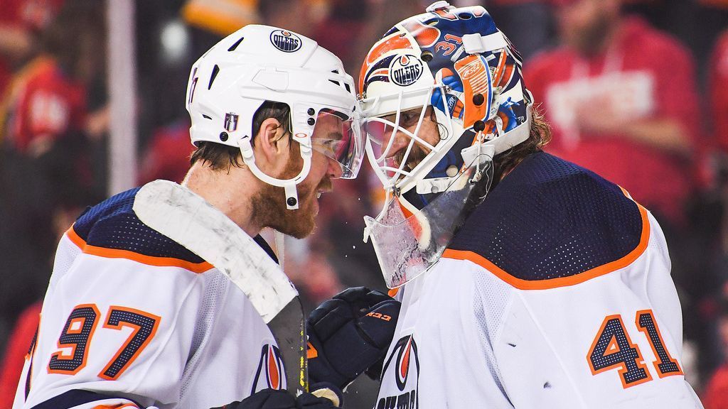 The Edmonton Oilers struggle through the early deficit, picking up goals to even the series 1-1

