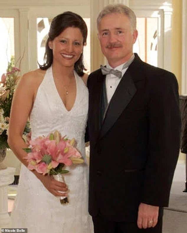 But the first swabs were negative.  The family (pictured Nicole and Russell on their wedding day) struggled for nine months as his symptoms worsened 