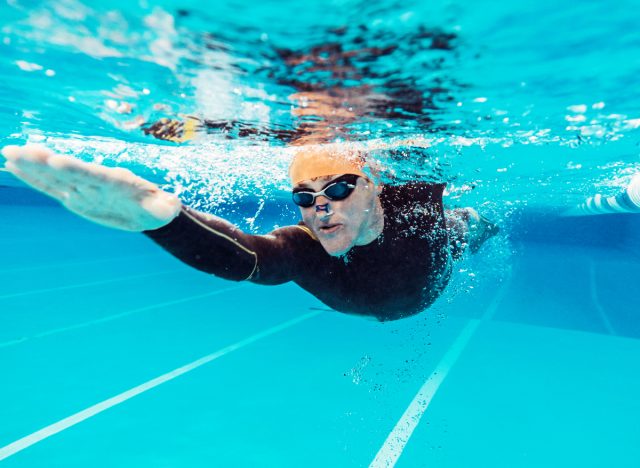 Man with bad backstroke for exercise to help with pain