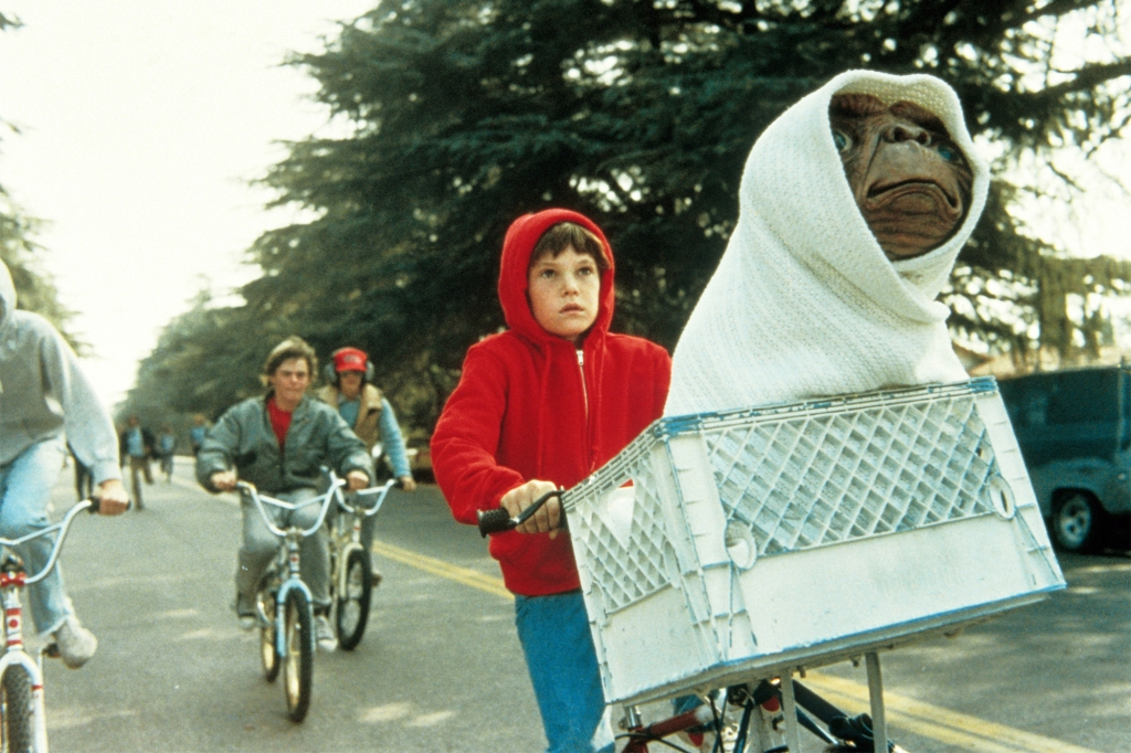 That "ET" Children riding bicycles.