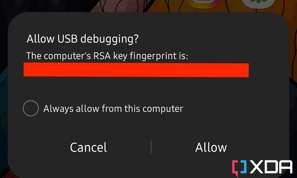 Allow USB debugging Galaxy S22