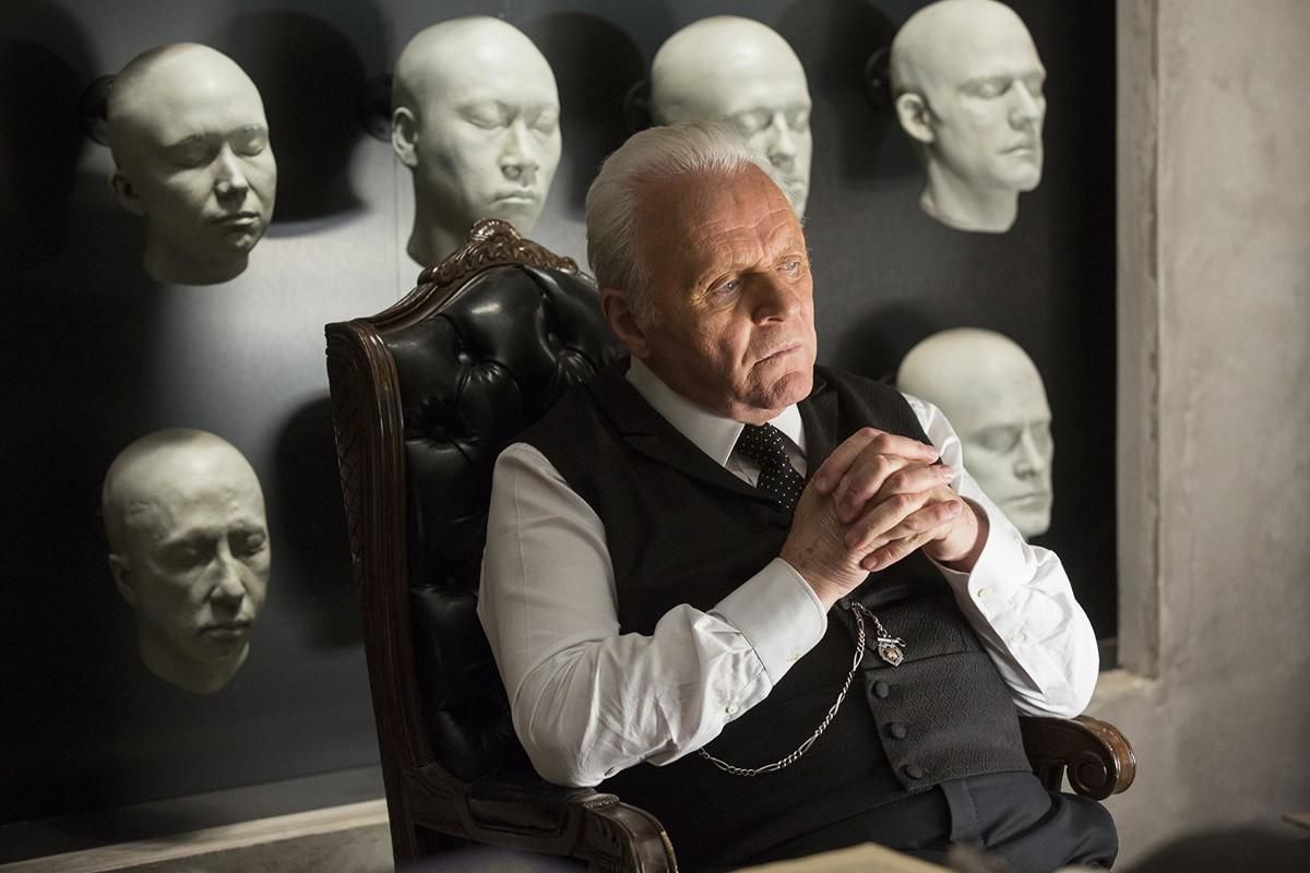 Westworld-Dr.  Robert Ford in his office