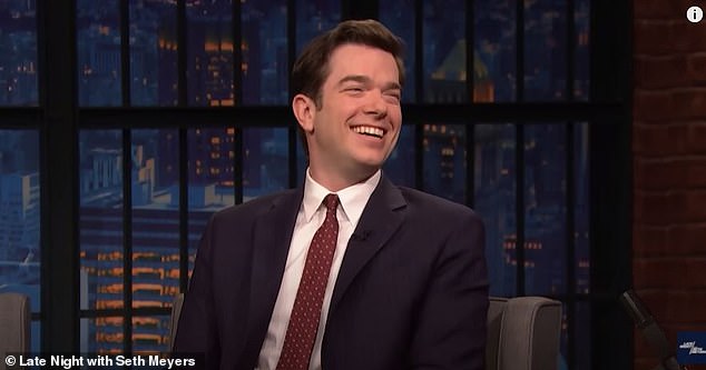 Happy dad: Mulaney opened up about spending time with his son on the road during a recent appearance on Late Night With Seth Meyers, where he found he thoroughly enjoyed his child's company
