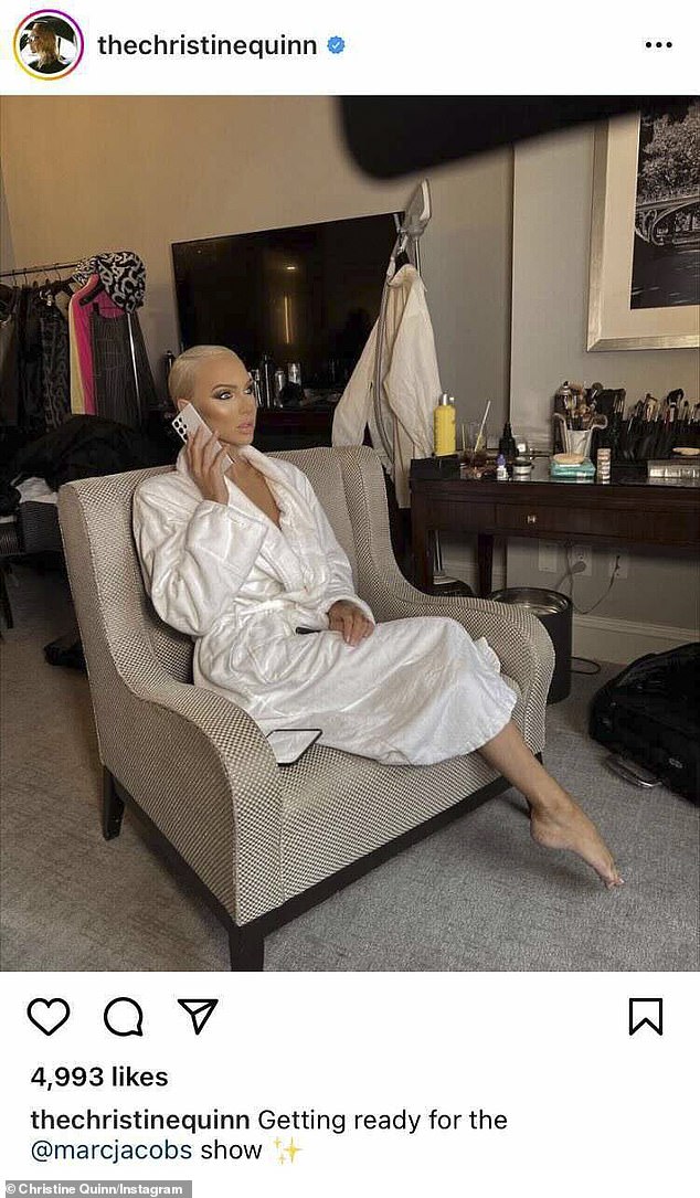 Quinn - who has 3.2million social media followers - previously shared a snap of herself in a robe at the hotel with the caption, 