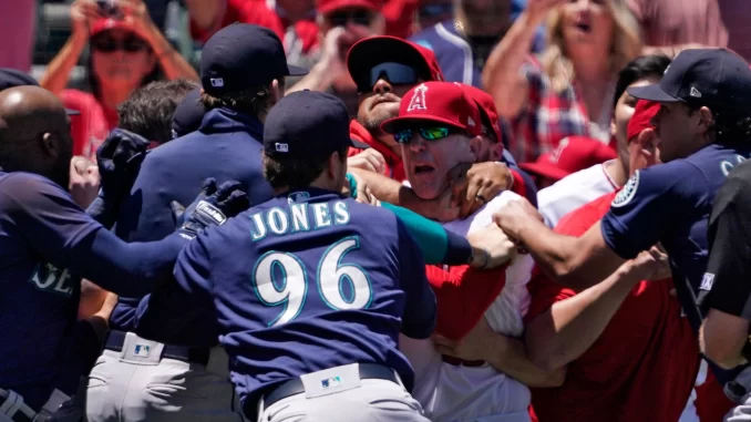 Brawl between Angels and Mariners results in 12 suspensions from MLB

