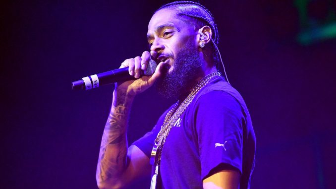 SAN BERNARDINO, CA - MAY 12:  Rapper Nipsey Hussle performs onstage during the Power 106 Powerhouse festival at Glen Helen Amphitheatre on May 12, 2018 in San Bernardino, California.  (Photo by Scott Dudelson/Getty Images)