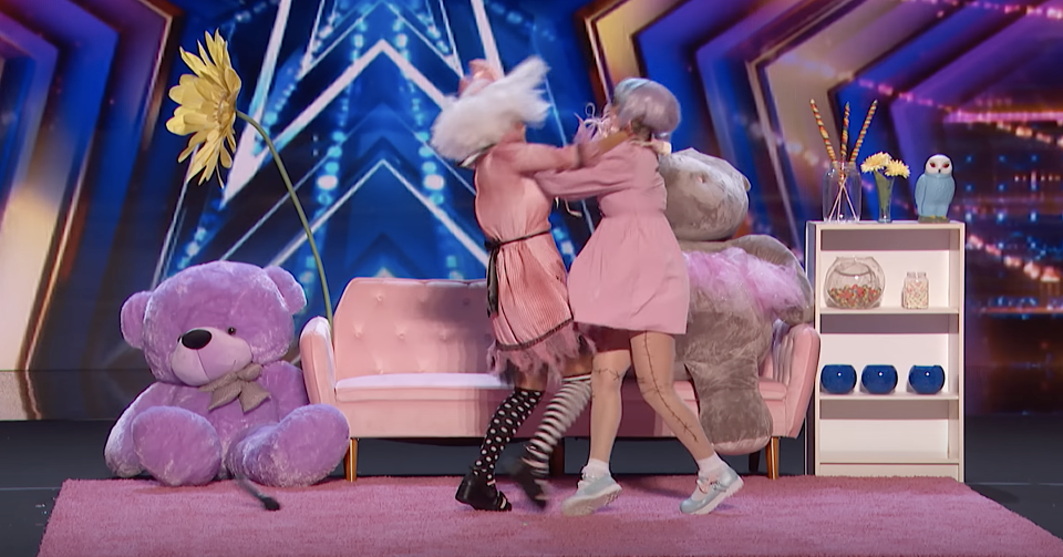 The Rag Dolls duo clash over creative differences on America's Got Talent.  (Photo: NBC)