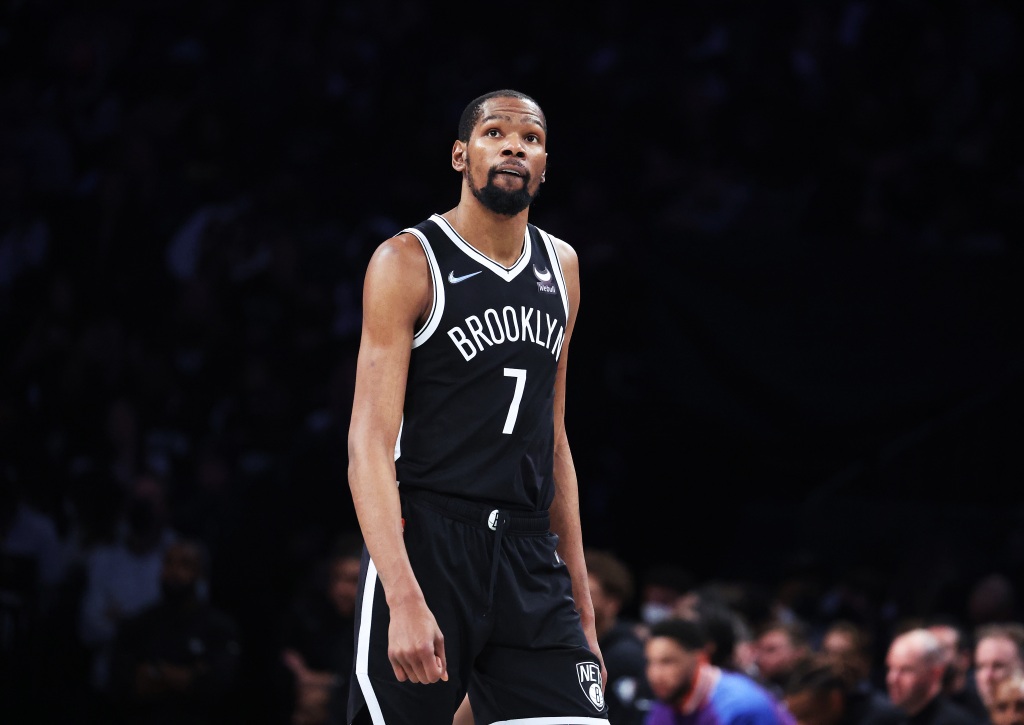 Kevin Durant during the Nets' first round series against the Celtics