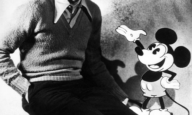 Disney may soon lose exclusive rights to its most famous cartoon character as Mickey Mouse's 95-year copyright expires in two years.  Mickey Mouse is pictured with Walt Disney in 1928