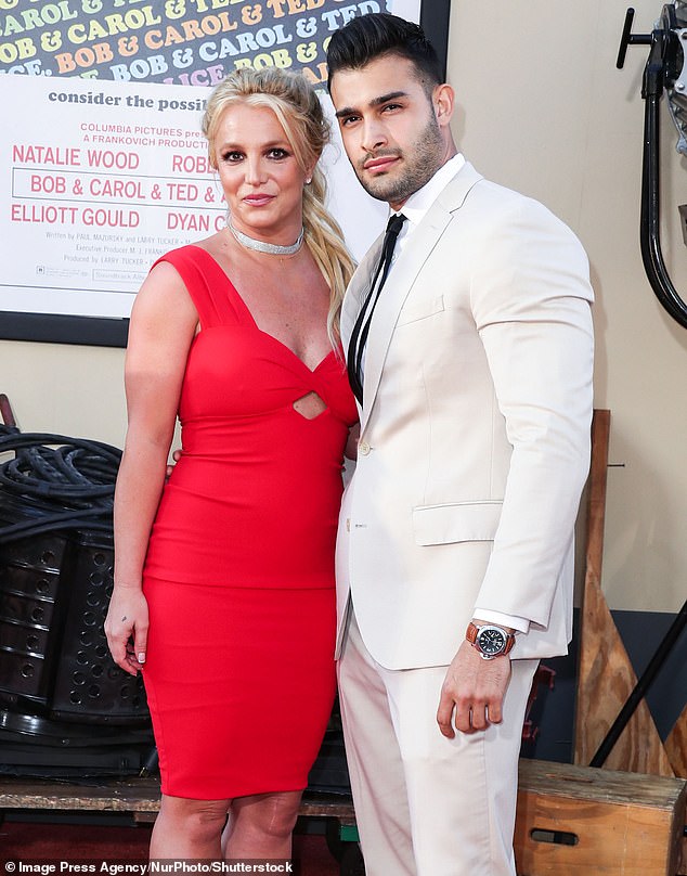 Back from their honeymoon: Britney and her new husband Sam Asghari had landed in Los Angeles after a romantic getaway that the star claimed was set up for 