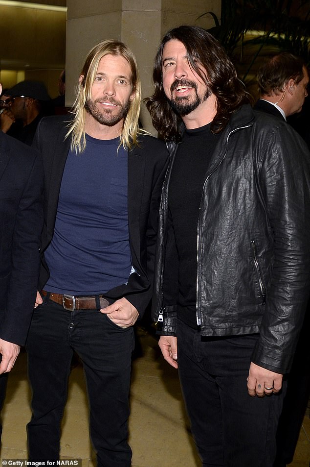 Bandmates: Taylor and another band member, Dave Grohl, were photographed together in Beverly Hills in 2014