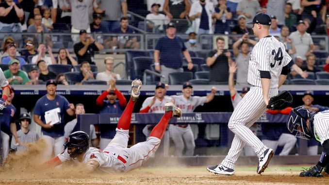 Yankees doomed by wild pitch in extra-inning loss to Red Sox

