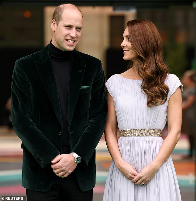 Prince William and the Duchess of Cambridge arrive at the Earthshot awards ceremony in London on October 17, 2021