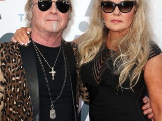 RIP: Linda Kramer, wife of Aerosmith drummer Joey Kramer, died Wednesday June 22 at the age of 55;  The couple are pictured in Los Angeles in January 2018