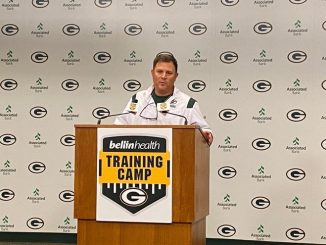 Green Bay Packers general manager Brian Gutekunst addresses the media ahead of the start of training camp on Wednesday.