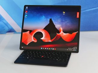 For 2022, the new ThinkPad X1 Fold features a brand new design and a much larger 16.3-inch flexible display.