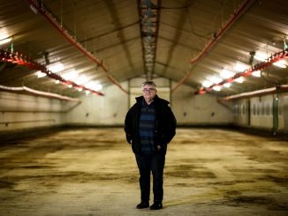 French breeder Christian Drouin poses in his poultry house, empty due to quarantine measures, in Essart en bocage, western France, on December 5, 2022, as some 10 million ducks, chickens and other poultry have been culled in France since November in one of the most widespread outbreaks of bird flu in years. - Quarantine measures have been taken against the virus and French farmers are compensated by the government for losses that can run into the millions of euros. (Photo by LOIC VENANCE / AFP) (Photo by LOIC VENANCE/AFP via Getty Images)